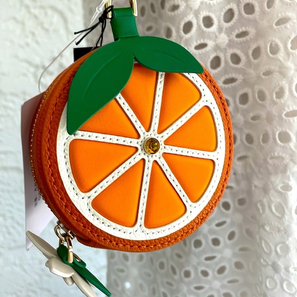kate spade Accessories - BEAUTIFUL NWT KATE SPADE CLEMENTINE COIN PURSE KEY RING ORANGE MULTI NOVELTY